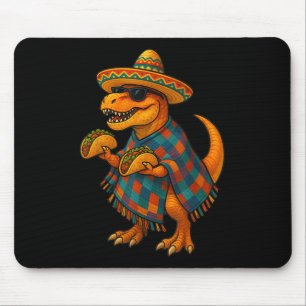 T-rex Taco Fiesta_ Cinco De Mayo Dino in Sombrero Mousepad