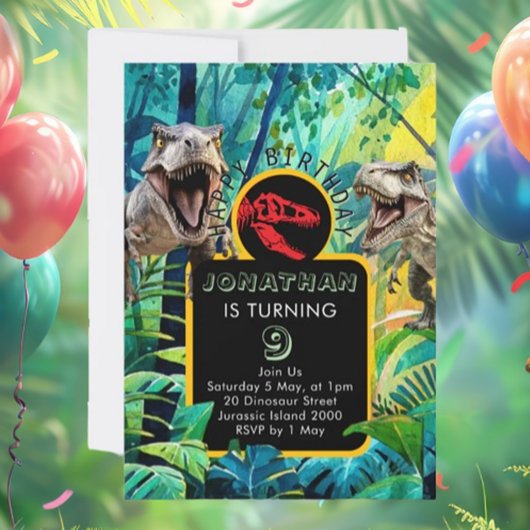 T-Rex-takulärer Geburtstag Einladung