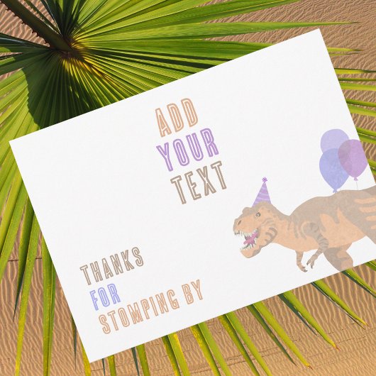 T-Rex Tan Dino 12x18 Landscape Editable Sign Card Einladung