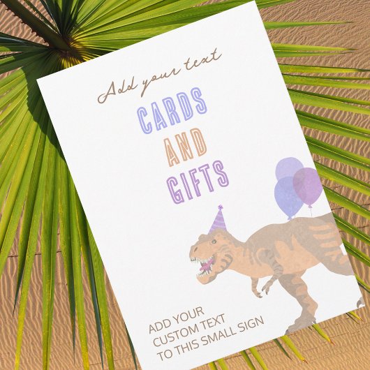 T-Rex Tan Dino 12x18 Portrait Editable Sign Card Einladung