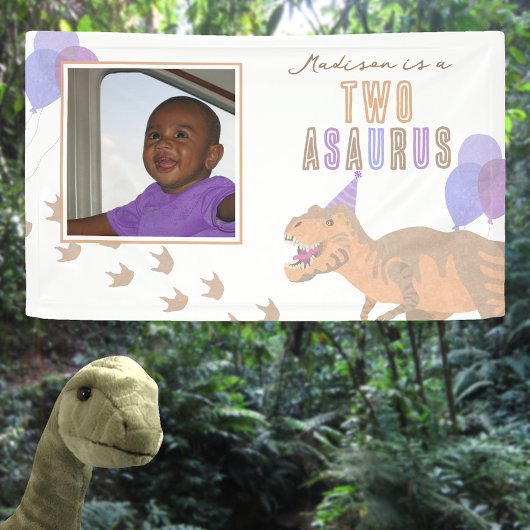 T-Rex Tan Foto jedes Alter Dinosaurier Kinder Part Banner