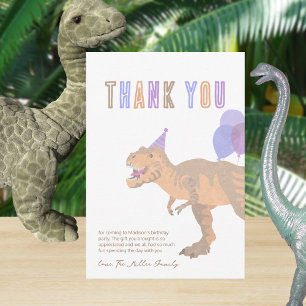 T-Rex Tan Niedlich Kids T Rex Spaß Dinosaur Geburt Dankeskarte