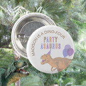 T-Rex Tan Party Asaurus Niedlich Dinosaur Geburtst Button