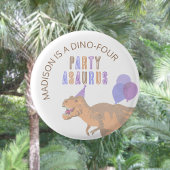 T-Rex Tan Party Asaurus Niedlich Dinosaur Geburtst Button