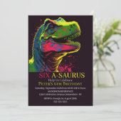 T-Rex-tastic Dino Geburtstagsparty! Einladung (Stehend Vorderseite)
