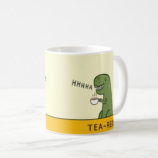 T-Rex Tea Rex witziger Dinosaurier Kaffeetasse (VorderseiteRechts)