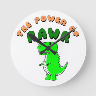 T-Rex The Power Of RAWR Runde Wanduhr