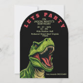 T-Rex Themed Boy Birthday Invitation Einladung (Vorderseite)