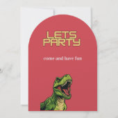 T-Rex Themed Boy Birthday Invitation Einladung (Rückseite)