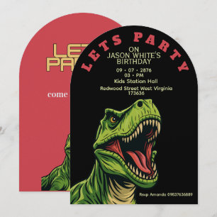 T-Rex-Themen-Einladung zum Jungen-Geburtstag Einladung