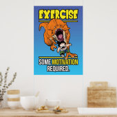 T-Rex Trainingsmotivation - Funny Anime Gym Poster (Küche)