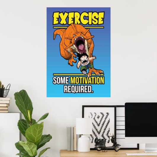 T-Rex Trainingsmotivation - Funny Anime Gym Poster (Heimbüro)