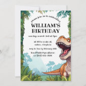 T Rex Tyrannosaurus Dinosaur Geburtstagsparty Einladung (Vorderseite)