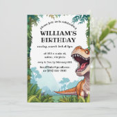 T Rex Tyrannosaurus Dinosaur Geburtstagsparty Einladung (Stehend Vorderseite)