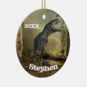 T-rex Tyrannosaurus Dinosaur Personalisiert Keramik Ornament (Rechts)