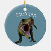 T-rex Tyrannosaurus Dinosaur Personalisiert Keramik Ornament (Hinten)
