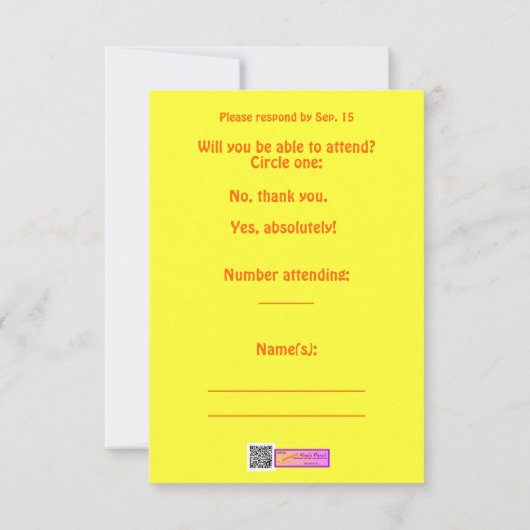 T-Rex Tyrannosaurus Rex Beängstigender Cartoon Din RSVP Karte (Rückseite)