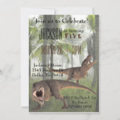 T-Rex Tyrannosaurus Rex Dinosaur Birthday Invite Einladung (Vorderseite)