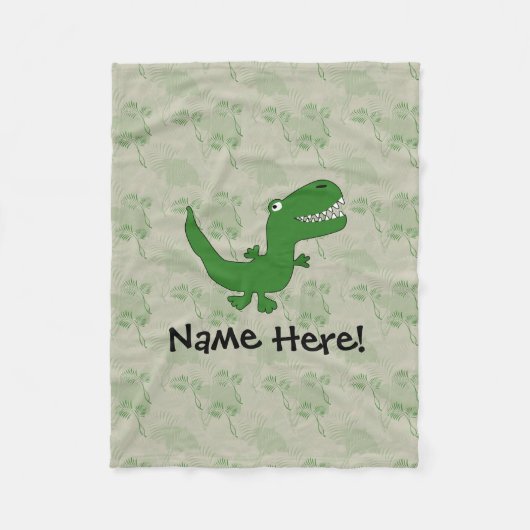 T-Rex Tyrannosaurus Rex Dinosaur Cartoon Kids Boys Fleecedecke (Vorderseite)