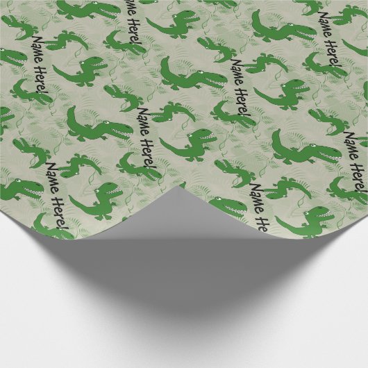 T-Rex Tyrannosaurus Rex Dinosaur Cartoon Kids Boys Geschenkpapier (Ecke)