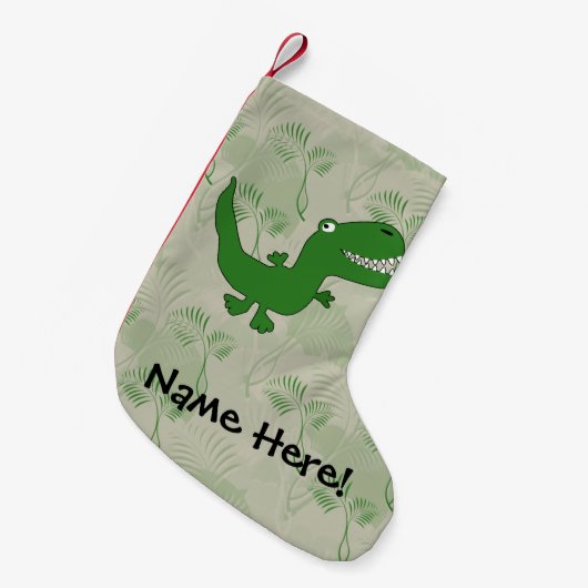 T-Rex Tyrannosaurus Rex Dinosaurier-Cartoon Kleiner Weihnachtsstrumpf (Vorderansicht (hängend))