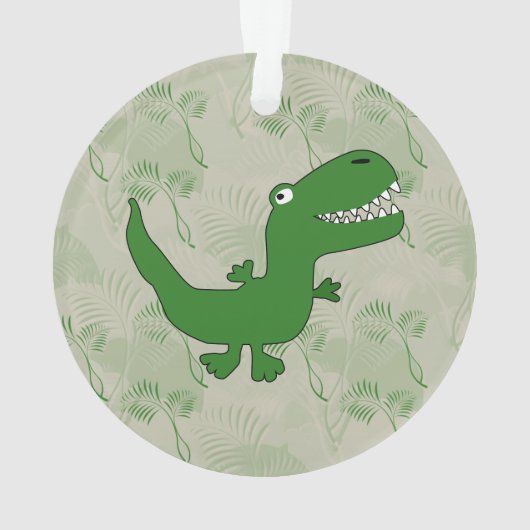 T-Rex Tyrannosaurus Rex Dinosaurier-Cartoon Ornament (Rückseite)