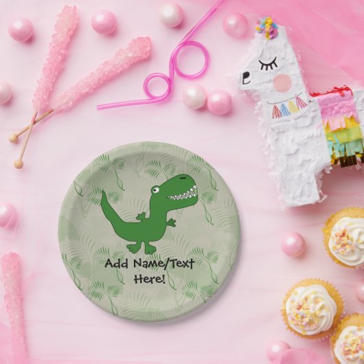 T-Rex Tyrannosaurus Rex Dinosaurier-Cartoon Pappteller (Party)