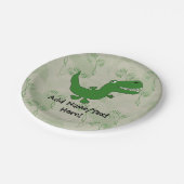 T-Rex Tyrannosaurus Rex Dinosaurier-Cartoon Pappteller (Schrägansicht)