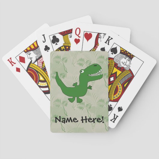 T-Rex Tyrannosaurus Rex Dinosaurier-Cartoon Spielkarten (Rückseite)