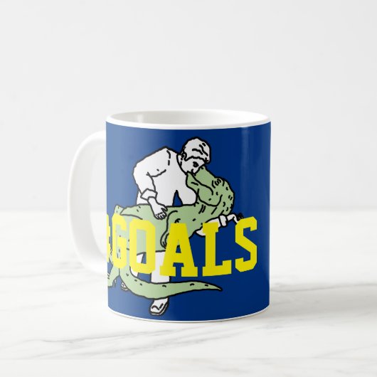 T Rex Tyrannosaurus Rex #Goals lustige Spaß-Tasse Kaffeetasse (Vorderseite Links)