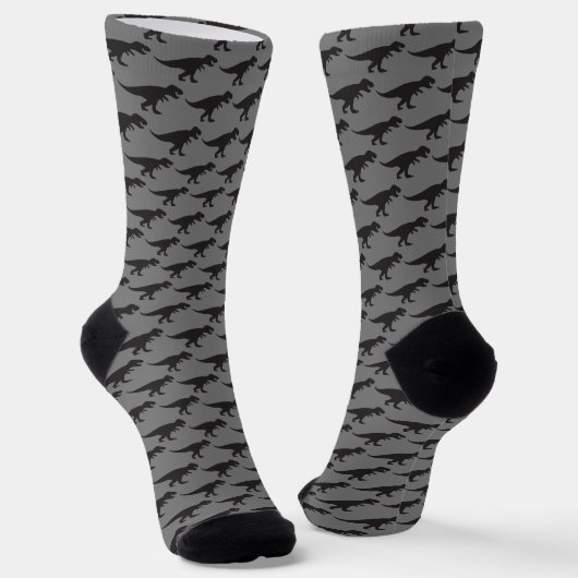 T-Rex Tyranosaurus King Dinosaur Classic Dark Grey Socken (Gewinkelt)