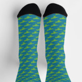 T-Rex Tyranosaurus King Dinosaur Funny Green Socken (Oben)