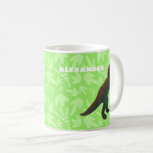 T-Rex Tyranosaurus Rex Toy Dinosaurier Bright Gree Kaffeetasse (VorderseiteRechts)