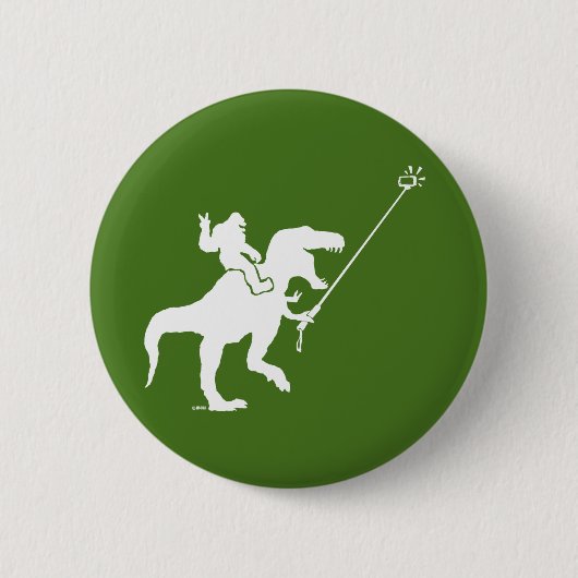 T-rex u. Bigfoot selfie Button (Vorderseite)