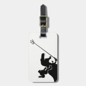 T-rex u. Bigfoot selfie Gepäckanhänger (Vorderseite vertikal)