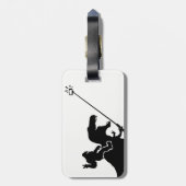 T-rex u. Bigfoot selfie Gepäckanhänger (Rückseite vertikal)