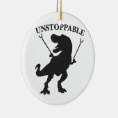 T-rex unaufhaltsam - Hintergrundfarbe auswählen Keramik Ornament (Rechts)