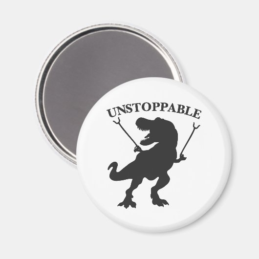 T-rex unaufhaltsam - Hintergrundfarbe auswählen Magnet (Vorderseite/Rückseite)
