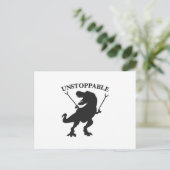 T-rex unaufhaltsam - Wählen Sie die Hintergrundfar Postkarte (Stehend Vorderseite)