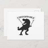 T-rex unaufhaltsam - Wählen Sie die Hintergrundfar Postkarte (Vorne/Hinten)