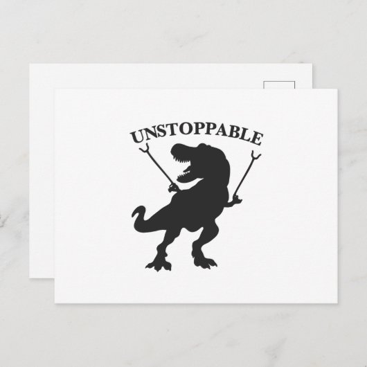 T-rex unaufhaltsam - Wählen Sie die Hintergrundfar Postkarte (Vorne/Hinten)