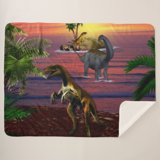 T-REX und BRONTASOURUS Sherpadecke (Vorderseite (Horizontal))