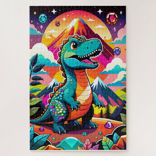 T-Rex und Farbe Puzzle (Vertikal)