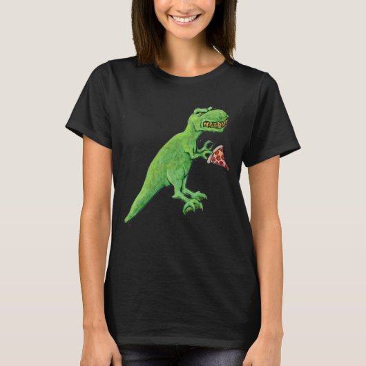 T-Rex und Pizza T-Shirt (Vorderseite)