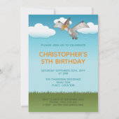 T-rex und Pteranodon Dinosaurier Niedlicher Geburt Einladung (Rückseite)