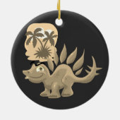T-Rex und Stegosaurus Keramik Ornament (Hinten)