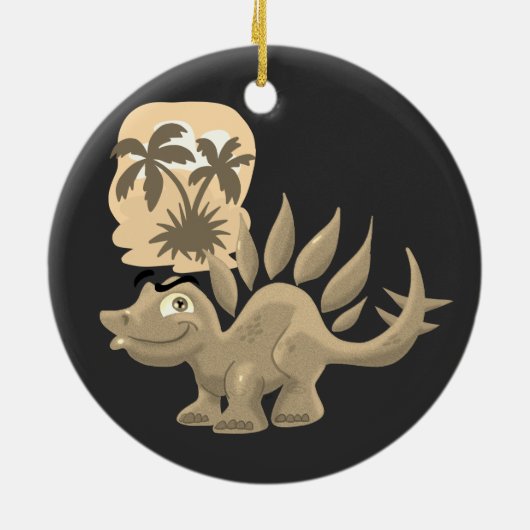 T-Rex und Stegosaurus Keramik Ornament (Hinten)