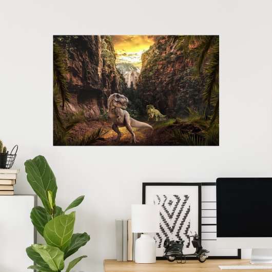 T-Rex und Triceratops Poster (Heimbüro)