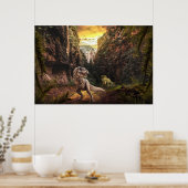 T-Rex und Triceratops Poster (Küche)