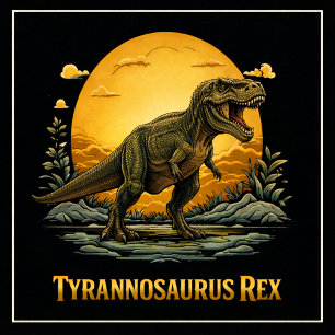 T-Rex unter dem prähistorischen Mond T-Shirt